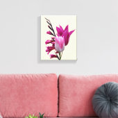 Schöne, heiß rosa Tulpe Moderne Blumen Kunst Leinwanddruck (Insitu (Wohnzimmer))