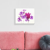 Schöne, heiß rosa Tulpe violette Blumen Leinwanddruck (Insitu (Wohnzimmer))