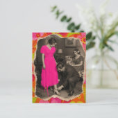 Schöne heiße rosa Kleid Mode Collage Postkarte (Stehend Vorderseite)