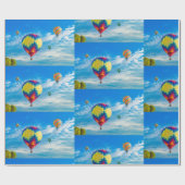 Schöne Heißluftballons Geschenkpapier (Flach)