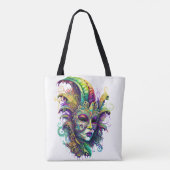 SCHÖNE, HELL FARBENE MARDI GRAS MASKE TASCHE (Rückseite)