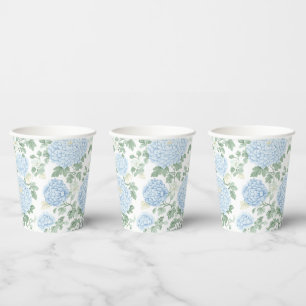 Schöne hellblaue Blumenhochzeit Pappbecher