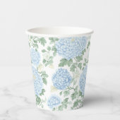 Schöne hellblaue Blumenhochzeit Pappbecher (Vorderseite)