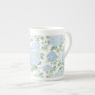 Schöne hellblaue Blumenhochzeit Porzellantasse