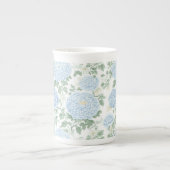 Schöne hellblaue Blumenhochzeit Porzellantasse (Vorderseite)