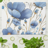Schöne hellblaue Blüte Geschirrtuch (Gefaltet)