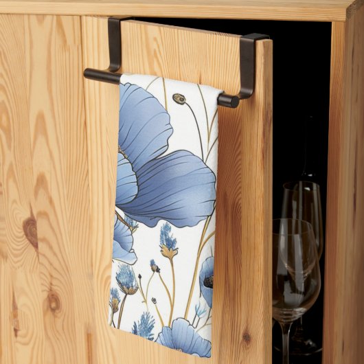 Schöne hellblaue Blüte Geschirrtuch (Drittel gefaltet)