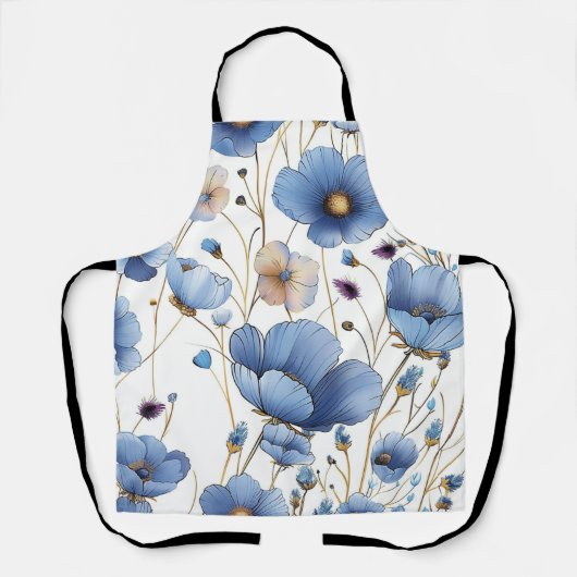 Schöne hellblaue Blüte Schürze (Vorderseite)