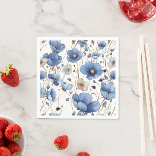 Schöne hellblaue Blüte Serviette (Beispiel)