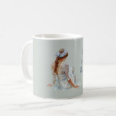 Schöne hellblaue Damenkleid Kaffeetasse (Vorderseite Links)