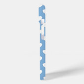 Schöne hellblaue Farbe und weiße Herzen Case-Mate iPhone Hülle (Rückseite / Links)