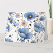 Schöne hellblaue Hochzeitsgrüße Karte (Rückseite)