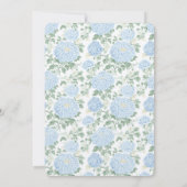 Schöne Hellblaue Weiße Blumen Hochzeit Einladung (Rückseite)