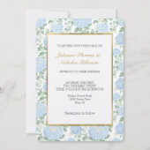 Schöne Hellblaue Weiße Blumen Hochzeit Einladung (Vorderseite)