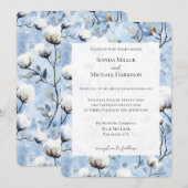 Schöne Hellblaue Weiße Blumenhochzeit Einladung (Vorne/Hinten)