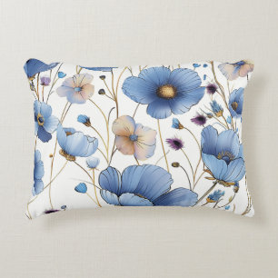 Schöne hellblaue Wildblume Dekokissen