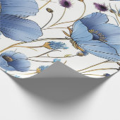 Schöne hellblaue Wildblume Geschenkpapier (Ecke)