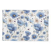 Schöne hellblaue Wildblume Kissenbezug (Rückseite)