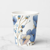 Schöne hellblaue Wildblume Pappbecher (Rückseite)