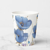 Schöne hellblaue Wildblume Pappbecher (Rechts)