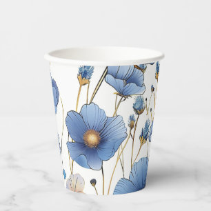 Schöne hellblaue Wildblume Pappbecher