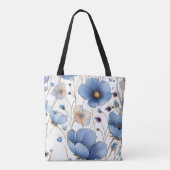 Schöne hellblaue Wildblume Tasche (Rückseite)
