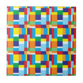 Schöne helle bunte Block-karierte Quadrate Fliese (Vorderseite)