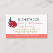 Schöne, helle, florale Visitenkarte (Rückseite)