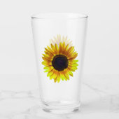 Schöne helle gelbe Sonnenblume - Glas (Rückseite)