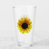 Schöne helle gelbe Sonnenblume - Glas (Vorderseite)