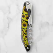 Schöne helle gelbe Sonnenblume - Kellnermesser (Rückseite)