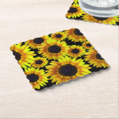 Schöne helle gelbe Sonnenblume - Untersetzer (angewinkelt)