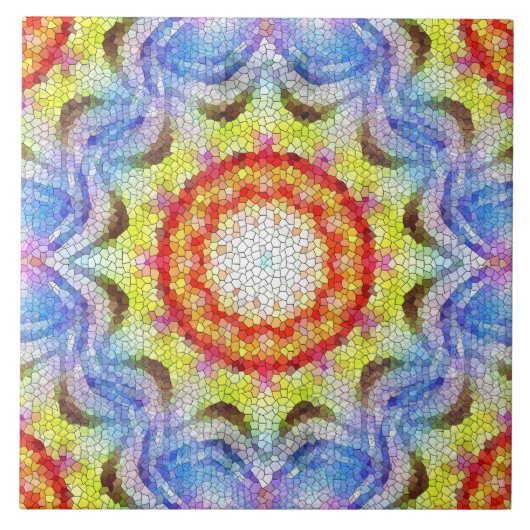 Schöne, helle Mosaiksteinblume Fliese (Vorderseite)