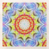 Schöne, helle Mosaiksteinblume Glasuntersetzer (Vorderseite)