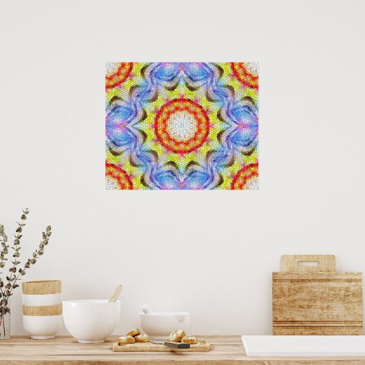 Schöne, helle Mosaiksteinblume Poster (Küche)