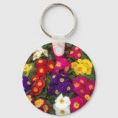 Schöne, helle Polyanthus-Blume Schlüsselanhänger (Vorderseite)