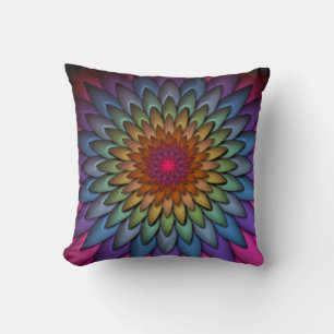 Schöne Helle-Regenbogen-Blume Kissen