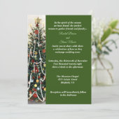 Schöne helle Tree Weihnachtszeit RSVP Einladung (Stehend Vorderseite)