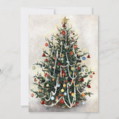 Schöne helle Tree Weihnachtszeit RSVP Einladung (Rückseite)