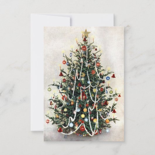 Schöne helle Tree Weihnachtszeit RSVP Einladung (Rückseite)