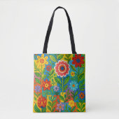 Schöne helle verspielte Blumen-Tragetasche Tasche (Vorderseite)