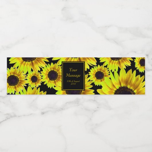 Schöne hellgelbe Sonnenblume - jeder Augenblick Wasserflaschenetikett (Einzelnes Label)