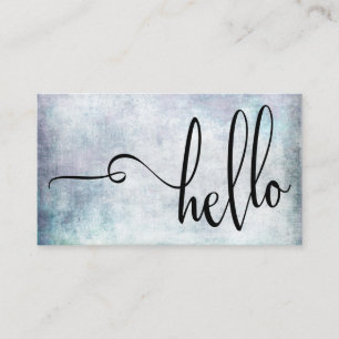 Schöne Hello-Typografie über Pastell-Grunge-Textur Visitenkarte