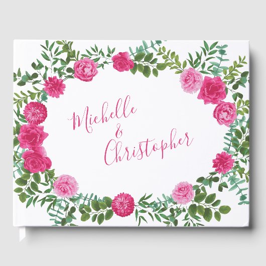 Schöne hellrosa Hochzeitsstipps Rose Gästebuch (Vorderseite)