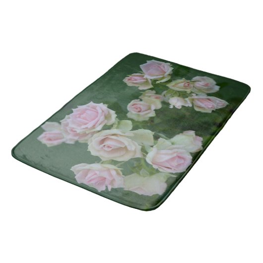 Schöne hellrosa Rose Badematte (Schrägansicht)