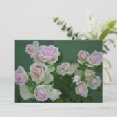 Schöne hellrosa Rose Einladung (Stehend Vorderseite)