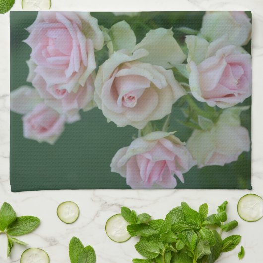 Schöne hellrosa Rose Geschirrtuch (Gefaltet)