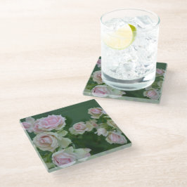 Schöne hellrosa Rose Glasuntersetzer