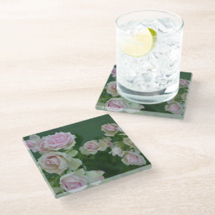 Schöne hellrosa Rose Glasuntersetzer