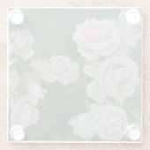 Schöne hellrosa Rose Glasuntersetzer (Rückseite)